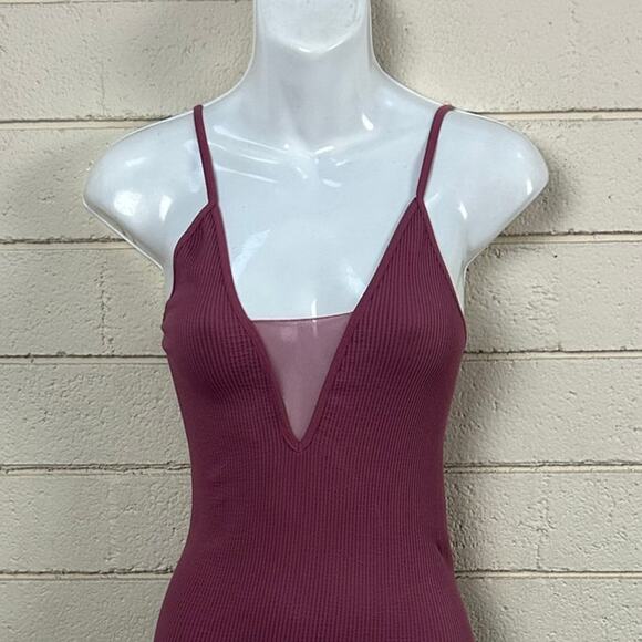 Free People Intimately Come Around Ribbed Cami Tank Top | Mauve Color size XS/S - Picture 7 of 8